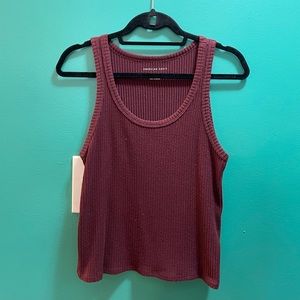 AE super soft ribbed crop tank top maroon